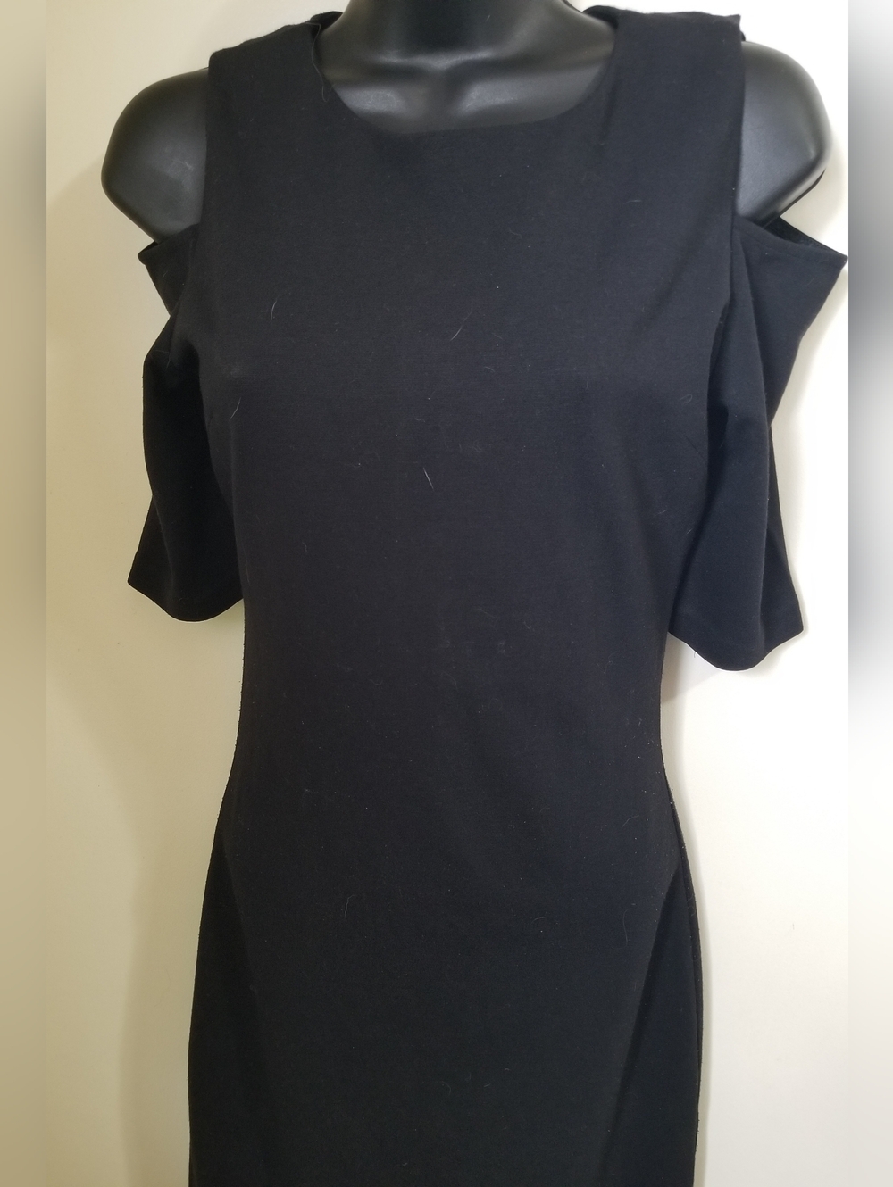 Michael Kors Black Cold Shoulder Dress Zip Detail Sleek Midi XXS
